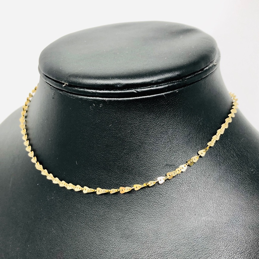 Sterling silver, gold overlay, confetti chain necklace, made in Italy - NWOT